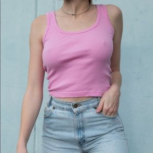 Pink Brandy Melville Beyonca Tank Crop Top
